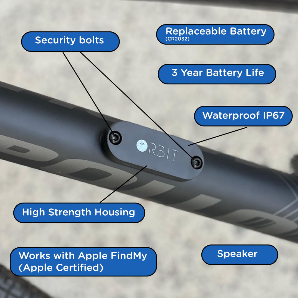 Waterproof Bike Tracker with Apple Find My & Secure Mount