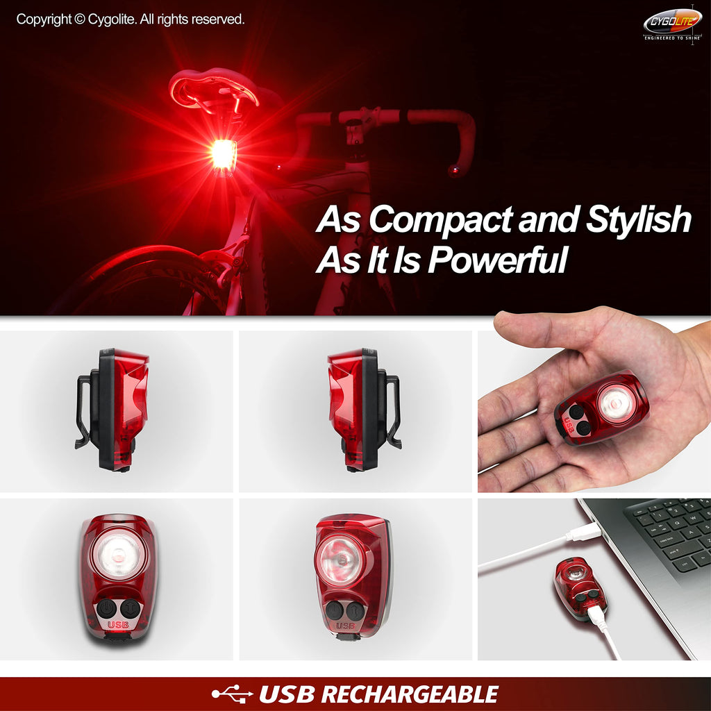 200-Lumen USB Rechargeable Bike Tail Light with 6 Modes