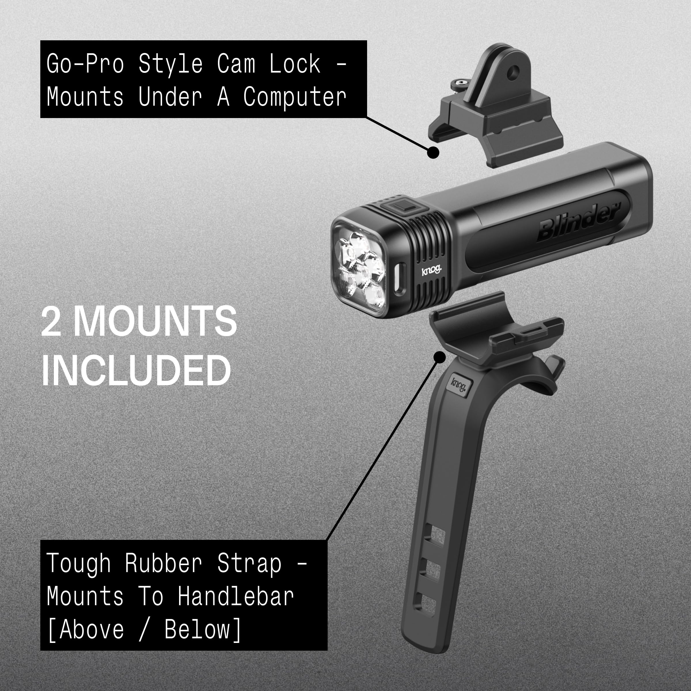 Knog Blinder 1300 Bike Light, 1300 Lumen USB C Rechargeable Front Light